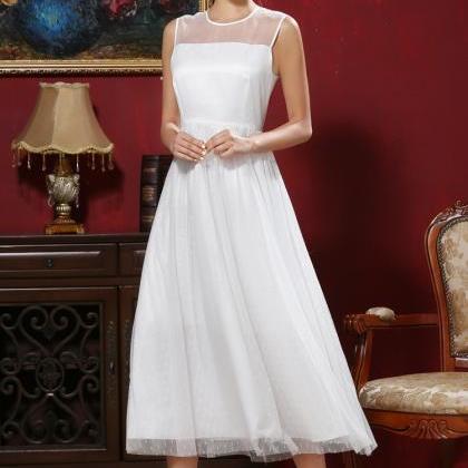 Fashion Patchwork White Long Dress