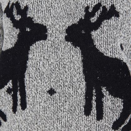 Cute Deers Round Neck Long Sleeve S..