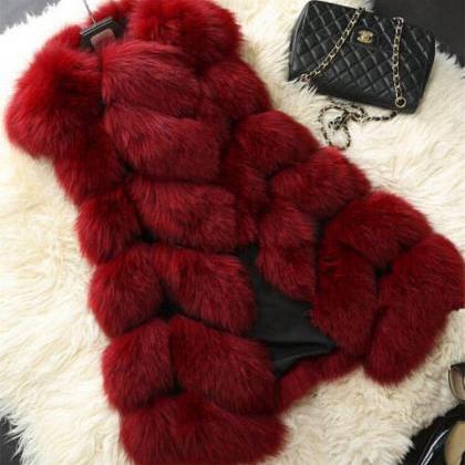 High Quality Women Luxurious Fur Winter Vest -..