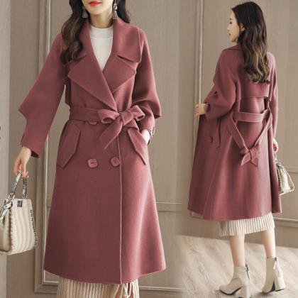 Luxurious And Fashion Loose Long Wool Winter Coat..