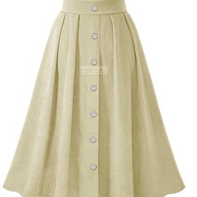 Fashion High Waist Button Skirts For..