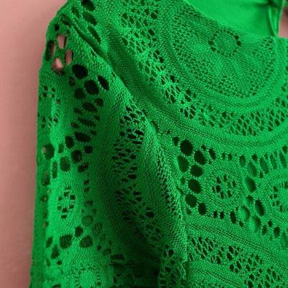 Short Sleeve Lace A-line Dress