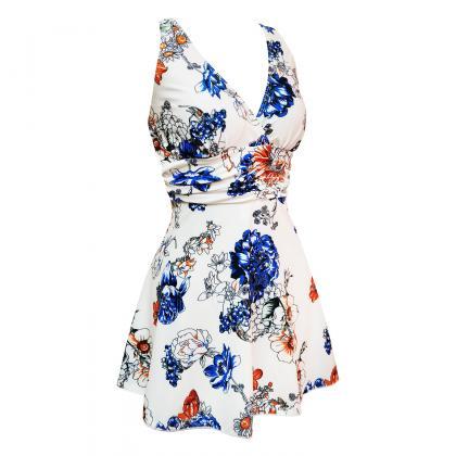 Floral Print Swimdress And Shorts