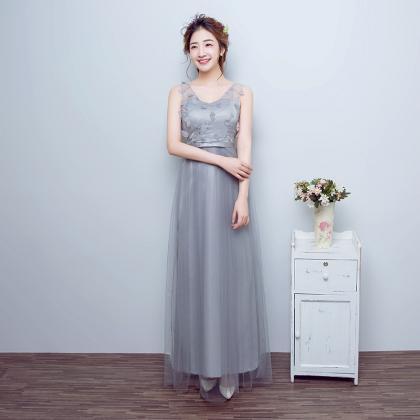 Fashion Strapless Dress - Grey