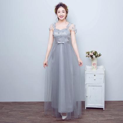 Fashion Strapless Dress - Grey