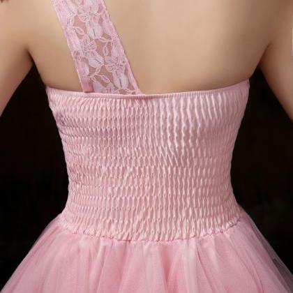 Fashion One Shoulder Dress - Pink