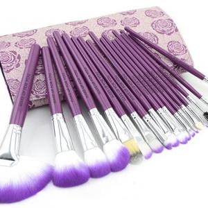 Cute Floral 18pcs Professional Makeup Brushes Set..