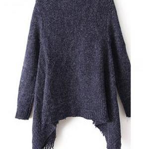 Woman Baggy Sweater Cardigans With Tassel..
