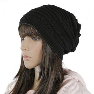 Women Knitted Hat Cap - Black