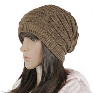 Women Knitted Hat Cap - Coffee