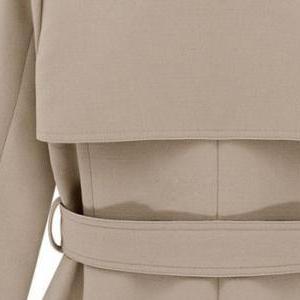 Charming Double Breasted Belt Design Trench Coat -..
