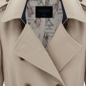 Charming Double Breasted Belt Design Trench Coat -..