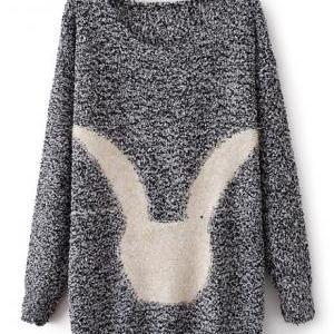 Cute Pullovers Rabbit Design Long Sleeve Sweater -..