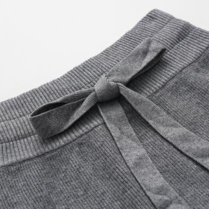 New Women Knit Skirt With Belt