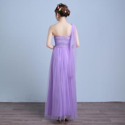 Beautiful One Shoulder Strapless Long Dress -..