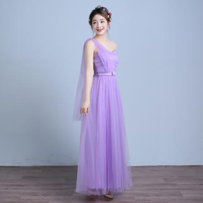 Beautiful One Shoulder Strapless Long Dress -..