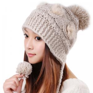 Cute Various Little Ball Knitted Bomber Hat For..