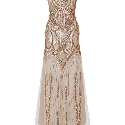 Strapless Sequined A-line Long Evening Dresses -..