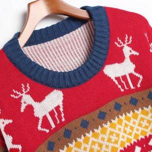 Cute Fashion Style Loose Women Knitting Sweater -..