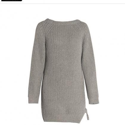 Knitted Women O Neck Long Sleeve Winter Casual..