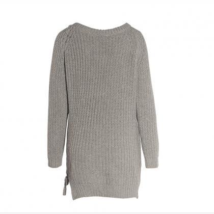 Knitted Women O Neck Long Sleeve Winter Casual..