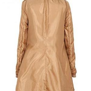 Stylish Double Breasted Trench Coat With Fur..