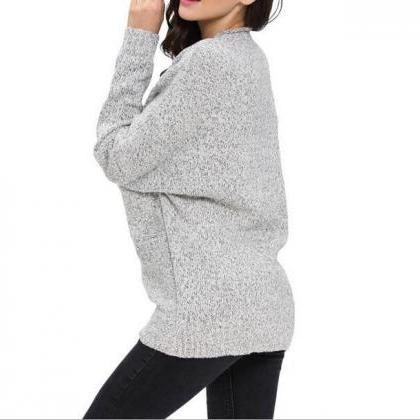 Women Designer Fashion Woolen Grey Sweater