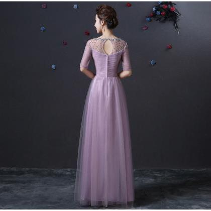 Designer Evening Party Long Dress - Light Purple