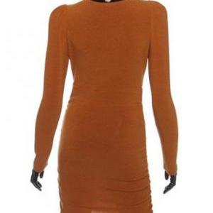 Charming V Neck Ruched Long Sleeve Wrap Dress