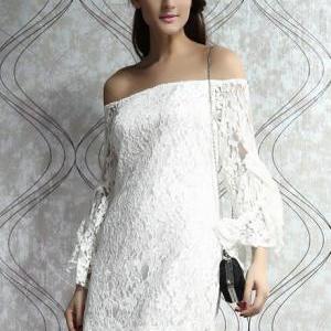 Sexy Woman Off the Shoulder White F..