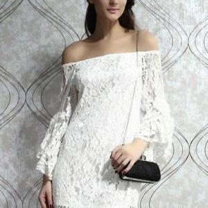 Sexy Woman Off the Shoulder White F..