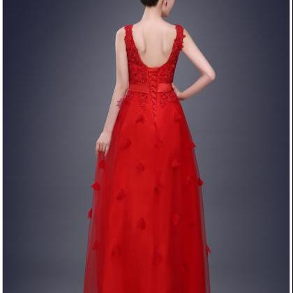 Designer Gorgeous Embroidered Red Evening Party..