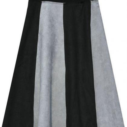 Fashion High Waist Patchwork Skirt (3 Colors）
