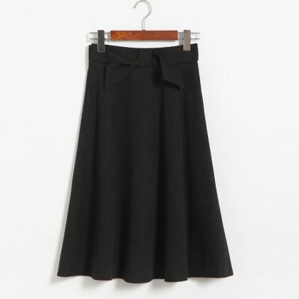  Women Elastic Waist Casual Skirt