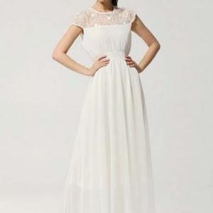 Romantic Hollow Lace Patchwork High Waist Dress -..
