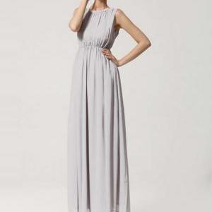 Vogue Slit Design Sleeveless Chiffon Long Dress -..