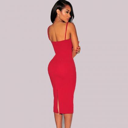 Hot Sale Solid Sexy Straps Dress fo..