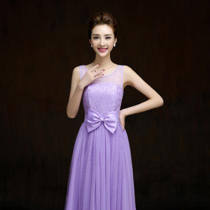 New Designer Bow Purple Sleeveless Dress on Luulla