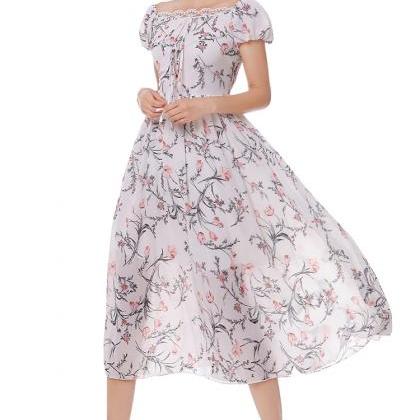 Fashion Floral Chiffon Maxi Dress