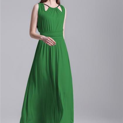 Halter Neck High Waist Dress - Green
