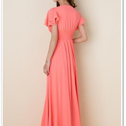 Luxury Designer Evening Party Dress - Orange