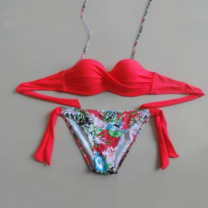 Women Print Bikini Swimsuits Push Up Bikini Set -..