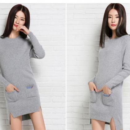 Fashion And Elegant Round Neck Woman Dress With..