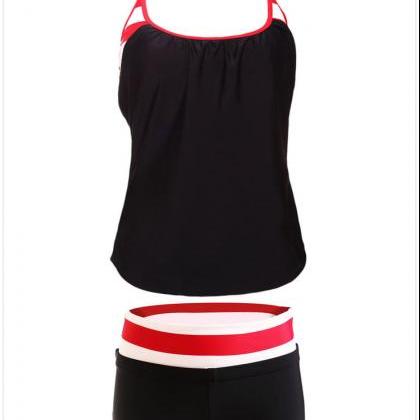 Fashion Round Neck Tank Top And Black Shorts..