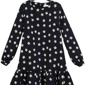 Cute Floral Print Design Long Sleeve Round Neck..