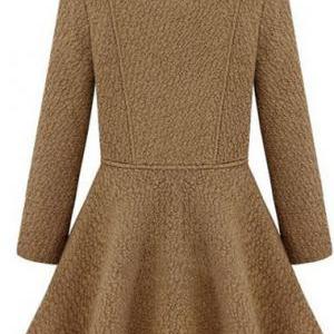 High Quality All Matched Long Sleeve Woolen Coat..