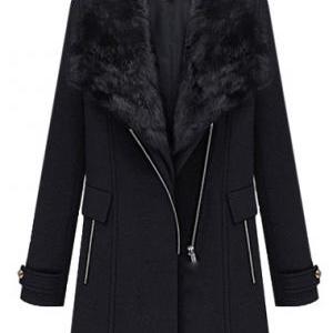 Vogue Long Sleeve Turndown Collar Winter Coat -..