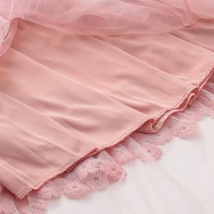 Fashion Cake Style Skirt For Summer - Pink