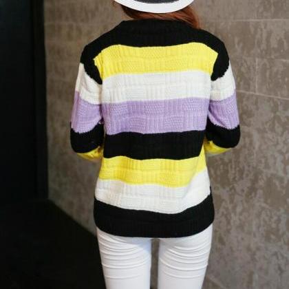 Cute Slim Pullover Sweater - Black