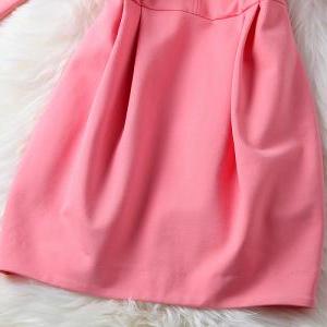 Luxury Nail Bead Long Sleeve Dress - Pink